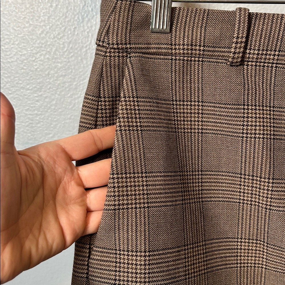 Babaton Chisel Checkered Brown Mini Skirt size 12 EUC - Picture 4 of 14